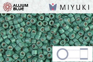 MIYUKI Delica® Seed Beads (DB1171) 11/0 Round - Galvanized Matte Dark Mint