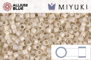 MIYUKI Delica® Seed Beads (DB1451) 11/0 Round - Silverlined Pale Cream Opal