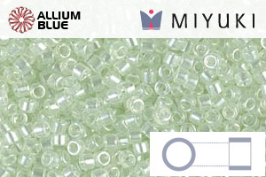 MIYUKI Delica® Seed Beads (DB1474) 11/0 Round - Transparent Pale Green Mist Luster