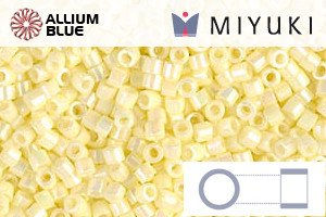 MIYUKI Delica® Seed Beads (DB1501) 11/0 Round - Opaque Pale Yellow AB