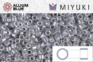 MIYUKI Delica® Seed Beads (DB1570) 11/0 Round - Opaque Ghost Gray Luster