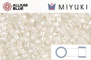 MIYUKI Delica® Seed Beads (DB1701) 11/0 Round - Pearl Lined Transparent Pale Beige AB