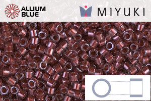 MIYUKI Delica® Seed Beads (DB1705) 11/0 Round - Copper Pearl Lined Transparent Dark Cranberry