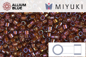 MIYUKI Delica® Seed Beads (DB1750) 11/0 Round - Sparkling Beige Lined Root Beer AB