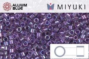 MIYUKI Delica® Seed Beads (DB1754) 11/0 Round - Sparkling Purple Lined Crystal AB