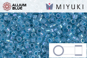 MIYUKI Delica® Seed Beads (DB1761) 11/0 Round - Sparkling Sky Blue Lined Opal AB