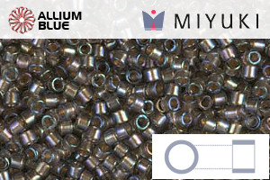 MIYUKI Delica® Seed Beads (DB1773) 11/0 Round - Sparkling Beige Lined Gray AB