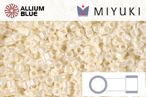 MIYUKI Delica® Seed Beads (DB1900) 11/0 Round - Crystal Antique Ivory Ceylon