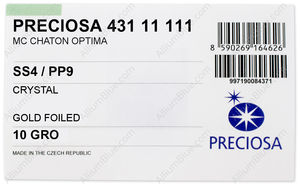 PRECIOSA Chaton O ss4/pp9 crystal G factory pack