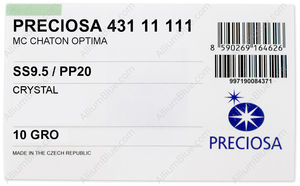 PRECIOSA Chaton O ss9.5/pp20 crystal S AB factory pack