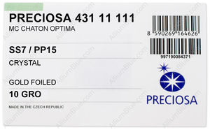 PRECIOSA Chaton O ss7/pp15 crystal G factory pack