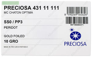 PRECIOSA Chaton O pp3 peridot G factory pack