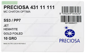 PRECIOSA Chaton O ss3/pp7 jet G Hem factory pack