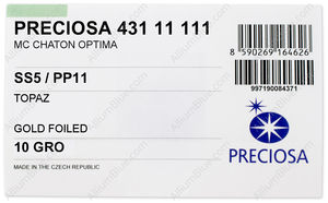 PRECIOSA Chaton O ss5/pp11 topaz G factory pack
