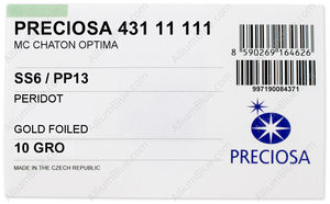 PRECIOSA Chaton O ss6/pp13 peridot G factory pack