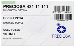 PRECIOSA Chaton O ss6.5/pp14 sm.topaz G factory pack