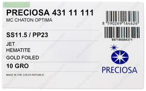 PRECIOSA Chaton O ss11.5/pp23 jet G Hem factory pack
