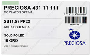 PRECIOSA Chaton O ss11.5/pp23 aqua Bo G factory pack