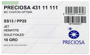 PRECIOSA Chaton O ss13/pp25 jet G Hem factory pack