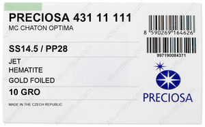 PRECIOSA Chaton O ss14.5/pp28 jet G Hem factory pack