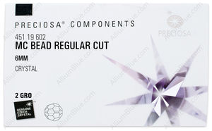 PRECIOSA Round Bead,Simp. 6 mm crystal Aur-h factory pack