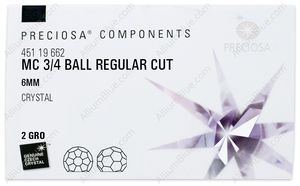 PRECIOSA 3/4 Ball 6 mm crystal VM factory pack