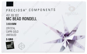 PRECIOSA Rondelle Bead 4 mm crystal CaG factory pack