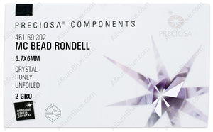 PRECIOSA Rondelle Bead 6 mm crystal Hon factory pack