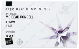 PRECIOSA Rondelle Bead 3 mm violet factory pack