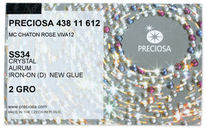 PRECIOSA Rose VIVA12 ss34 crystal HF Aur factory pack