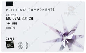 PRECIOSA Oval 2H 16x11 crystal S AB factory pack
