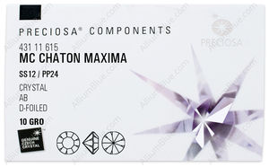 PRECIOSA Chaton MAXIMA ss12/pp24 crystal DF AB factory pack