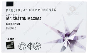 PRECIOSA Chaton MAXIMA ss9.5/pp20 emerald DF factory pack