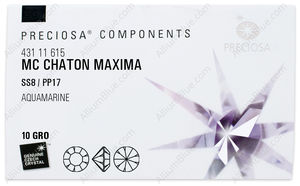 PRECIOSA Chaton MAXIMA ss8/pp17 aqua DF factory pack