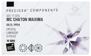 PRECIOSA Chaton MAXIMA ss12/pp24 crystal DF Lab factory pack