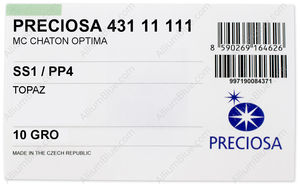 PRECIOSA Chaton MAXIMA ss1/pp4 topaz DF factory pack