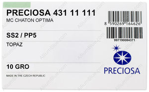 PRECIOSA Chaton MAXIMA ss2/pp5 topaz DF factory pack