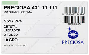 PRECIOSA Chaton MAXIMA ss1/pp4 crystal DF Lab factory pack