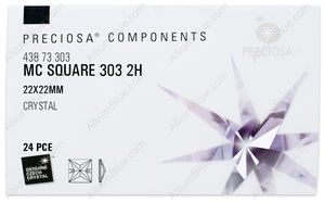 PRECIOSA Square 2H 22x22 crystal S factory pack