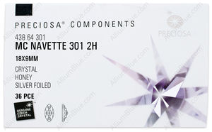 PRECIOSA Navette 2H 18x9 crystal S Hon factory pack