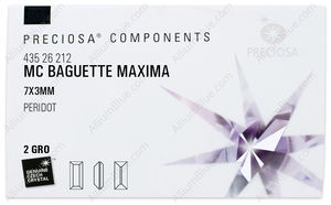 PRECIOSA Baguette MXM 7x3 peridot DF factory pack