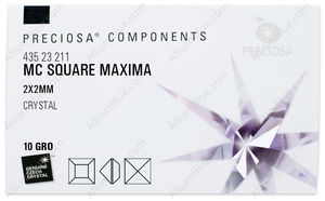 PRECIOSA Square MXM 2x2 crystal DF factory pack