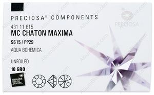 PRECIOSA Chaton MAXIMA ss15/pp29 aqua Bo U factory pack