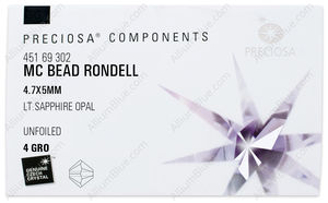 PRECIOSA Rondelle Bead 5 mm l.sa.opal factory pack