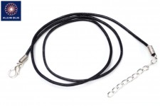Leather Chain, 3mm Diameter Necklace, Leather, Black, 18inch