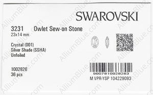 SWAROVSKI 3231 23X14MM CRYSTAL SILVSHADE factory pack