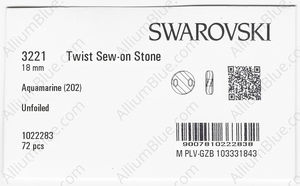 SWAROVSKI 3221 18MM AQUAMARINE factory pack