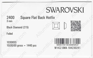 SWAROVSKI 2400 3MM BLACK DIAMOND M HF factory pack