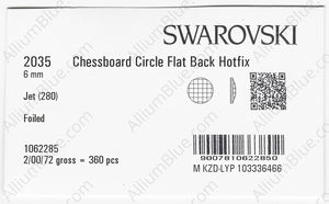SWAROVSKI 2035 6MM JET M HF factory pack