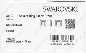 SWAROVSKI 4439 14MM WHITE OPAL factory pack